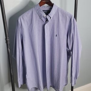 Blue small scale plaid shirt polo ralph lauren